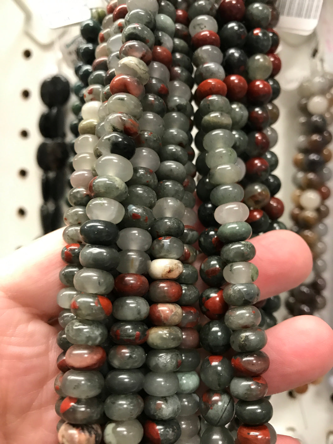 AFRICAN BLOODSTONE ABACUS BEADS