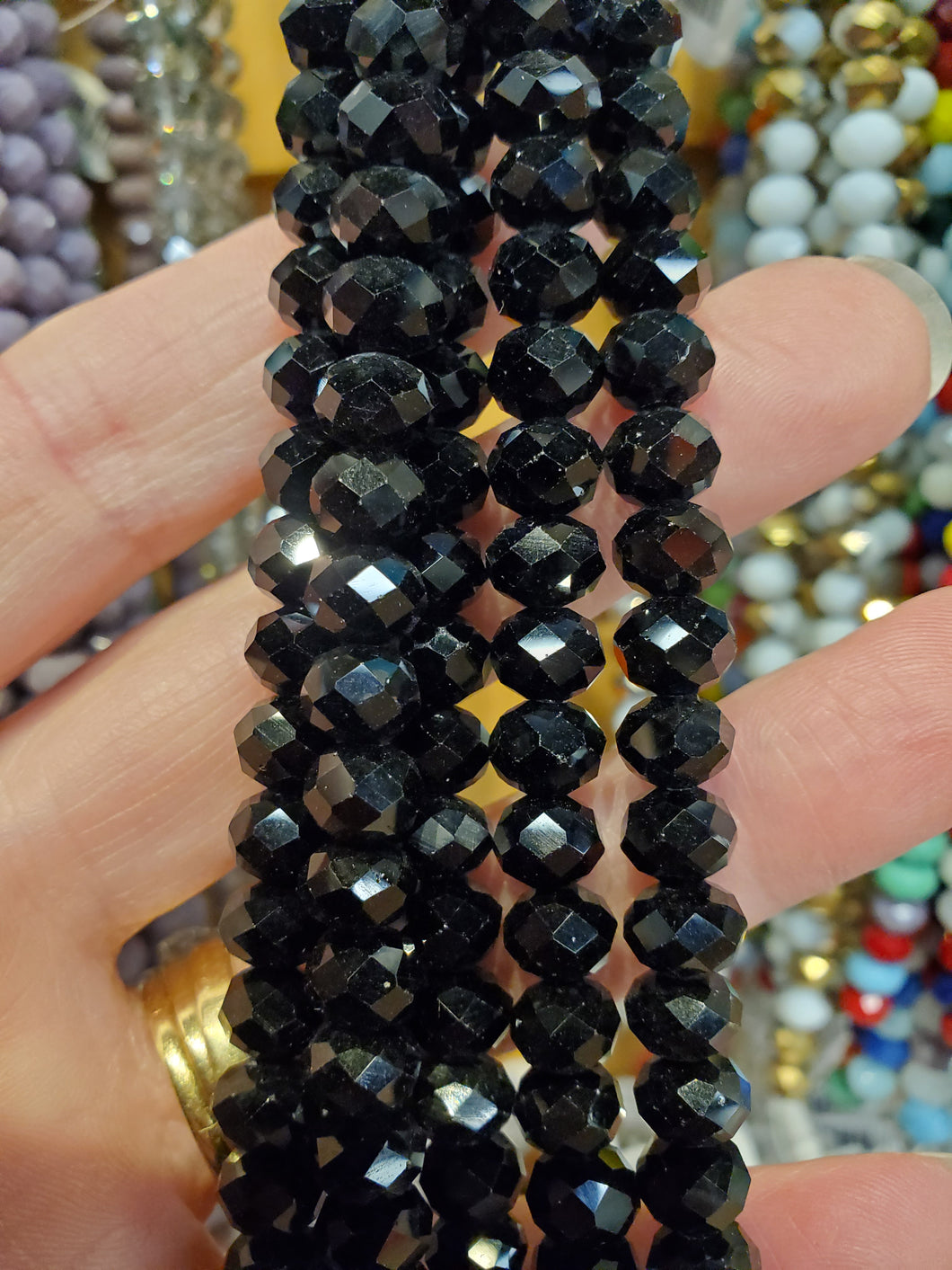 GLASS RONDELLE 8X6MM