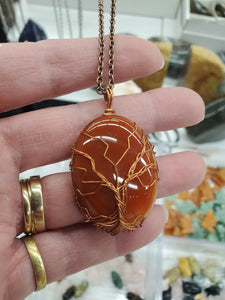 CARNELIAN TREE OF LIFE PENDANT NECKLACE