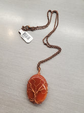Load image into Gallery viewer, CARNELIAN TREE OF LIFE PENDANT NECKLACE
