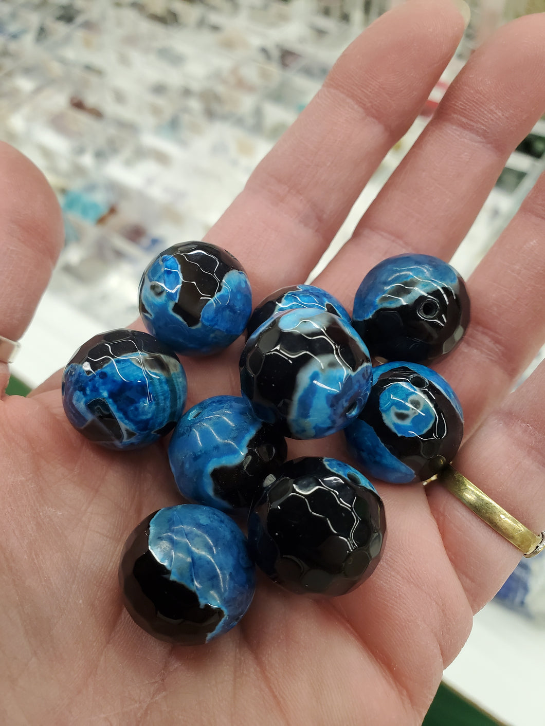 FIRE AGATE FACETED 20MM