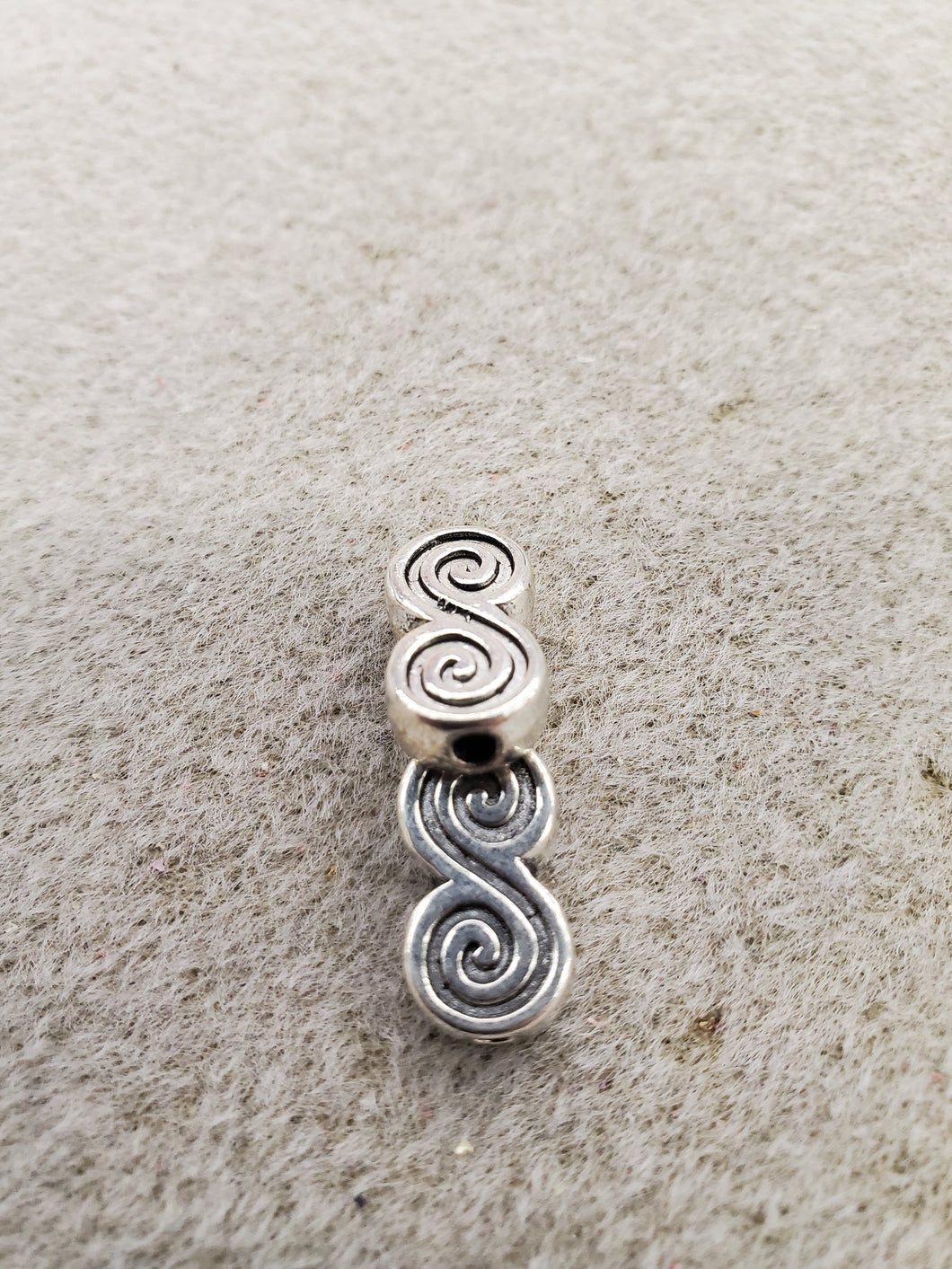 PEWTER DOUBLE SPIRAL BEAD