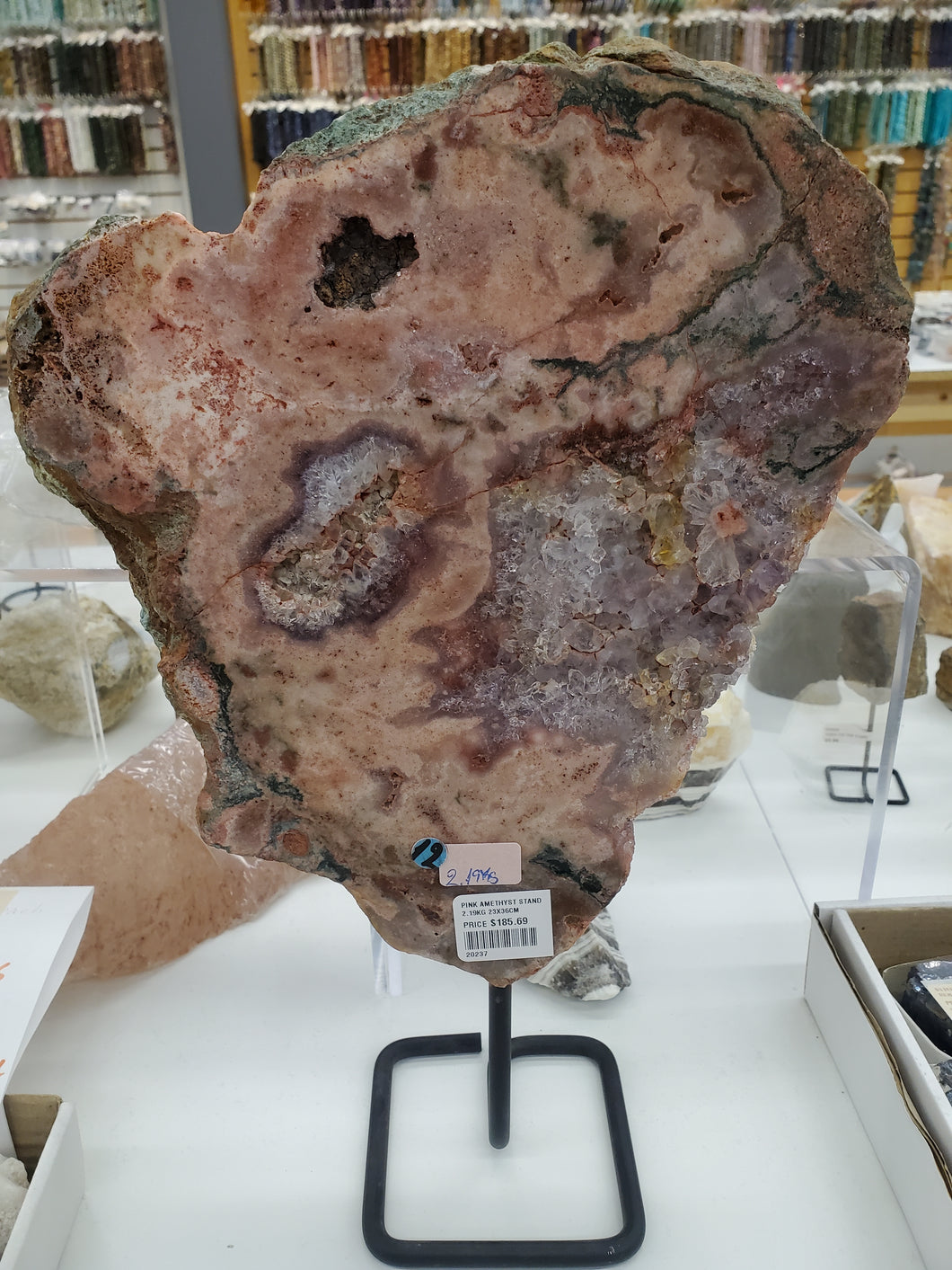 PINK AMETHYST ON STAND