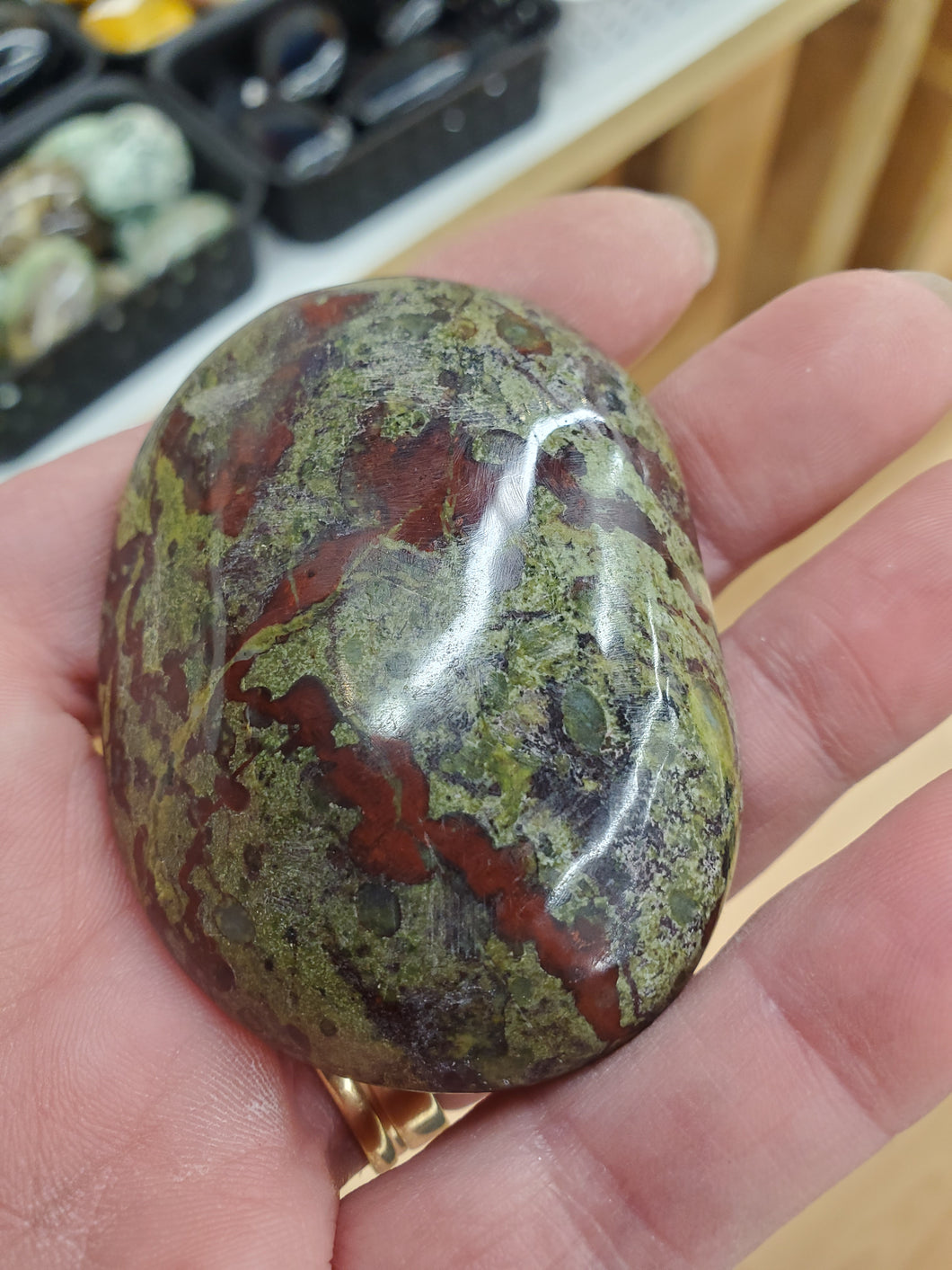 DRAGON BLOOD JASPER PALM STONE