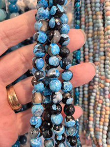 FIRE CRACKLE AGATE 8MM FACETED