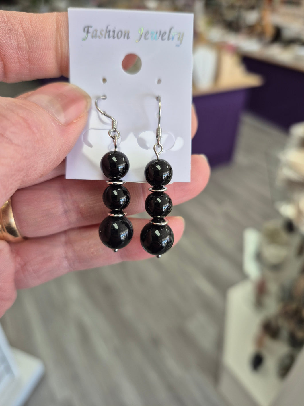 BLACK AGATE EARRINGS