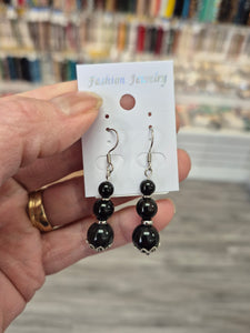 BLACK AGATE EARRINGS