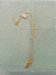 BRASS BAR LINK CHAIN POUCH NECKLACE
