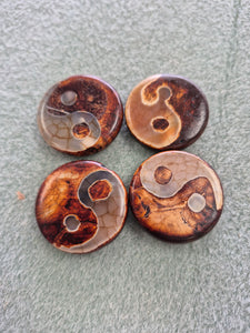 AGATE DZI BEAD YIN/YANG