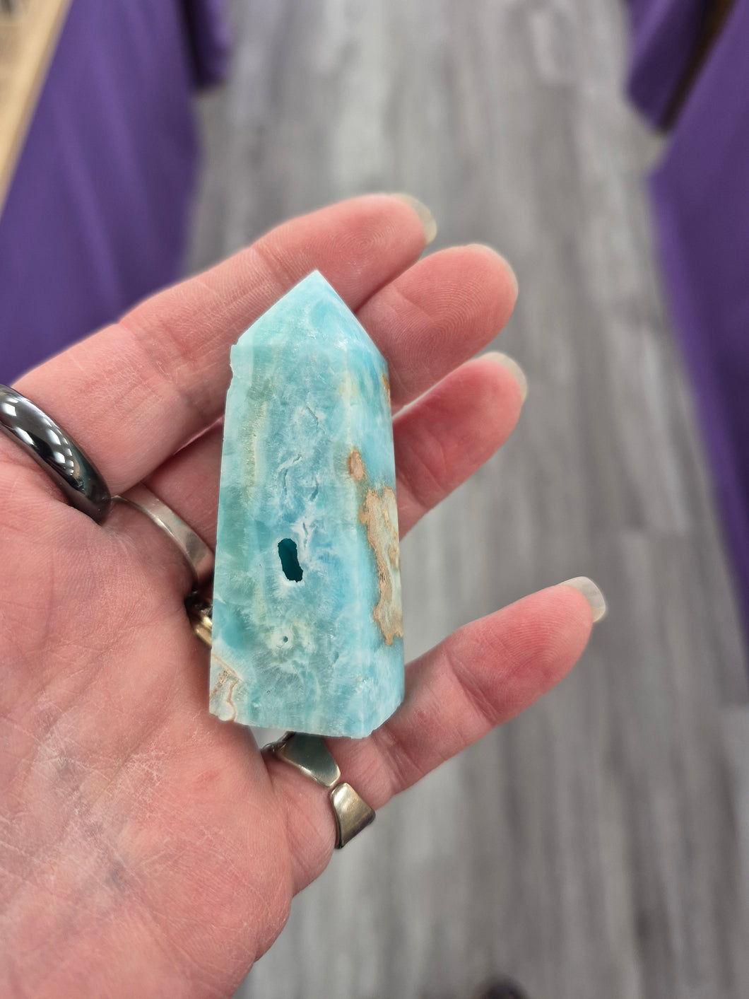 BLUE ARAGONITE POINT