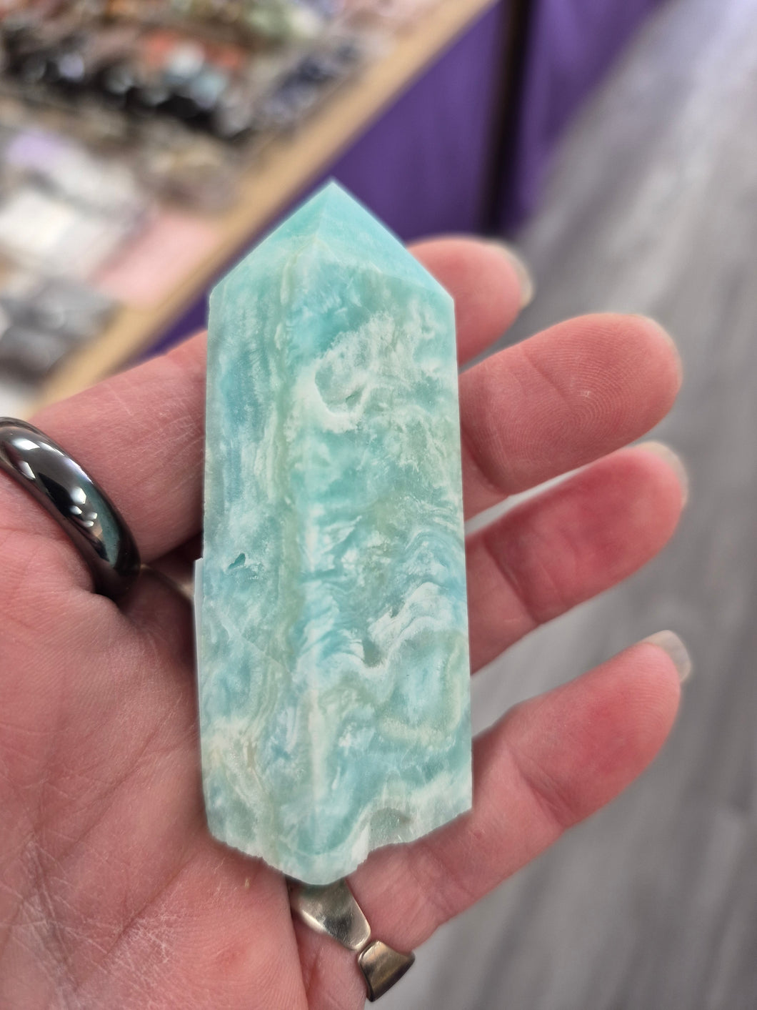 BLUE ARAGONITE POINT