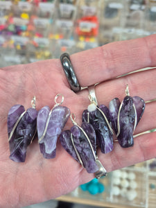 AMETHYST ANGEL PENDANT WIRE WRAPPED