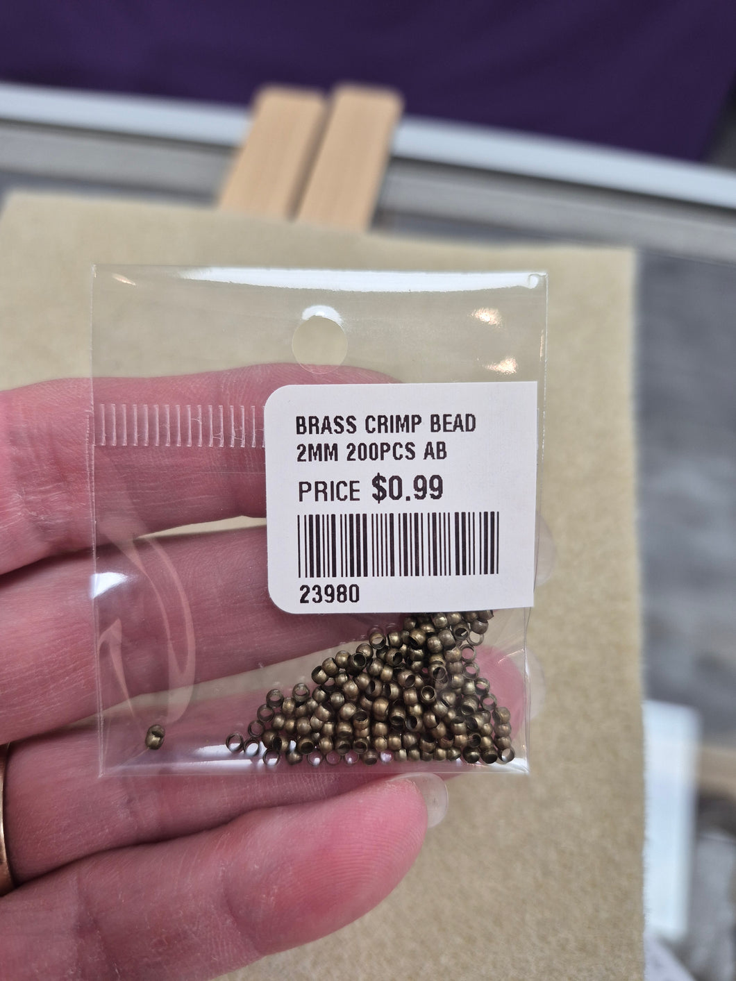 BRASS CRIMP BEAD 2MM