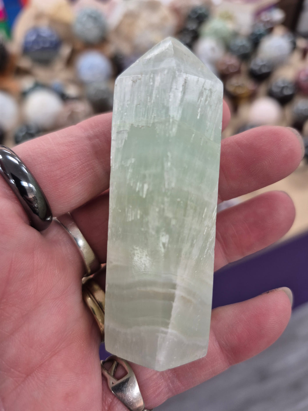 PISTACHIO CALCITE POINT