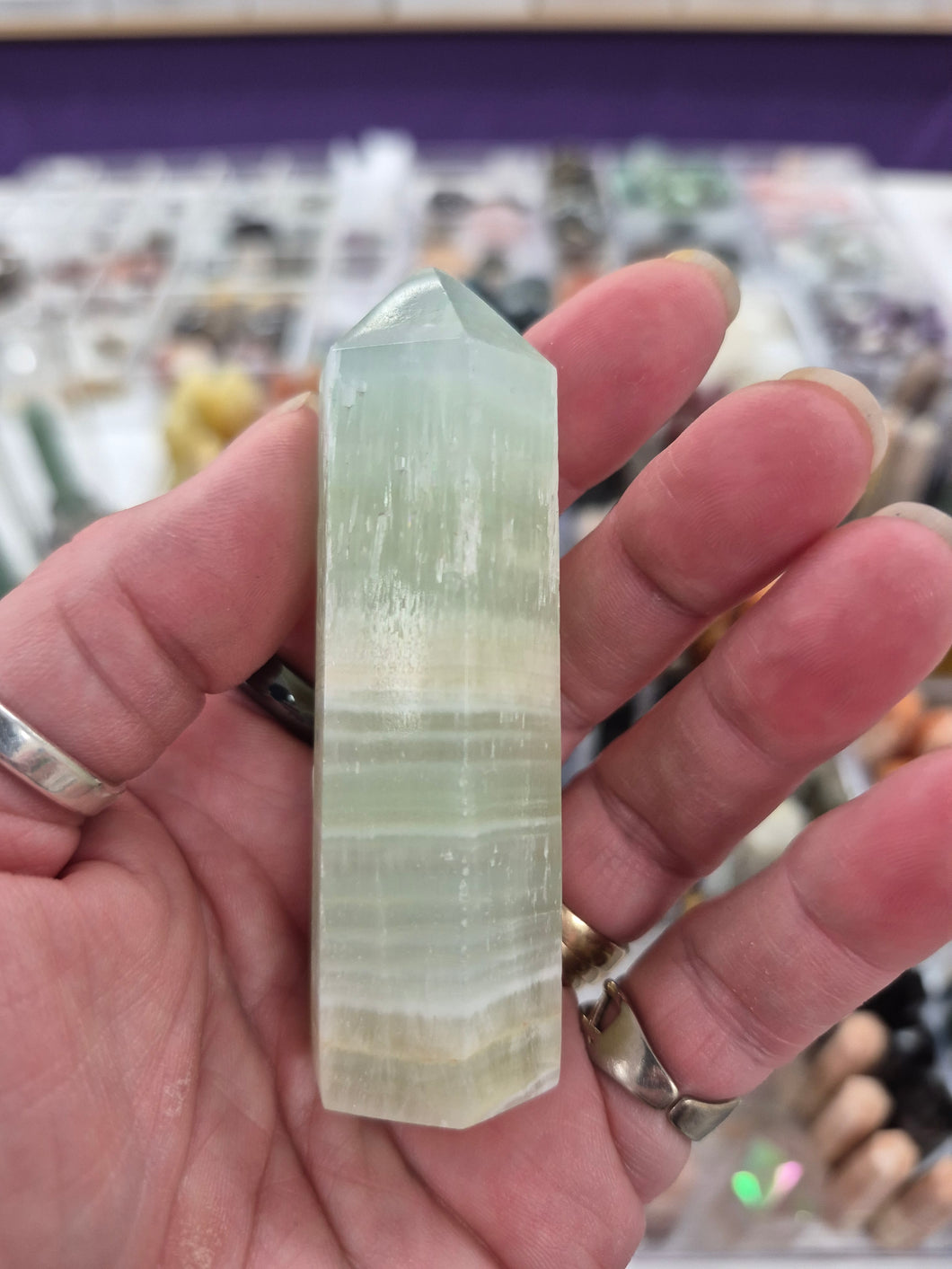 PISTACHIO CALCITE POINT