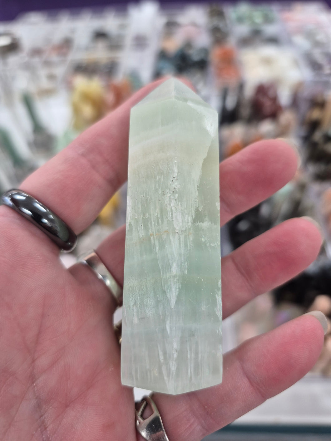 PISTACHIO CALCITE POINT