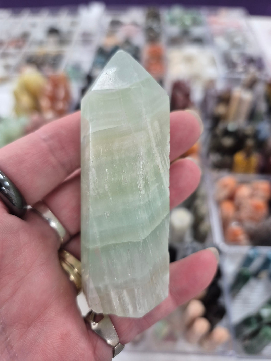 PISTACHIO CALCITE POINT