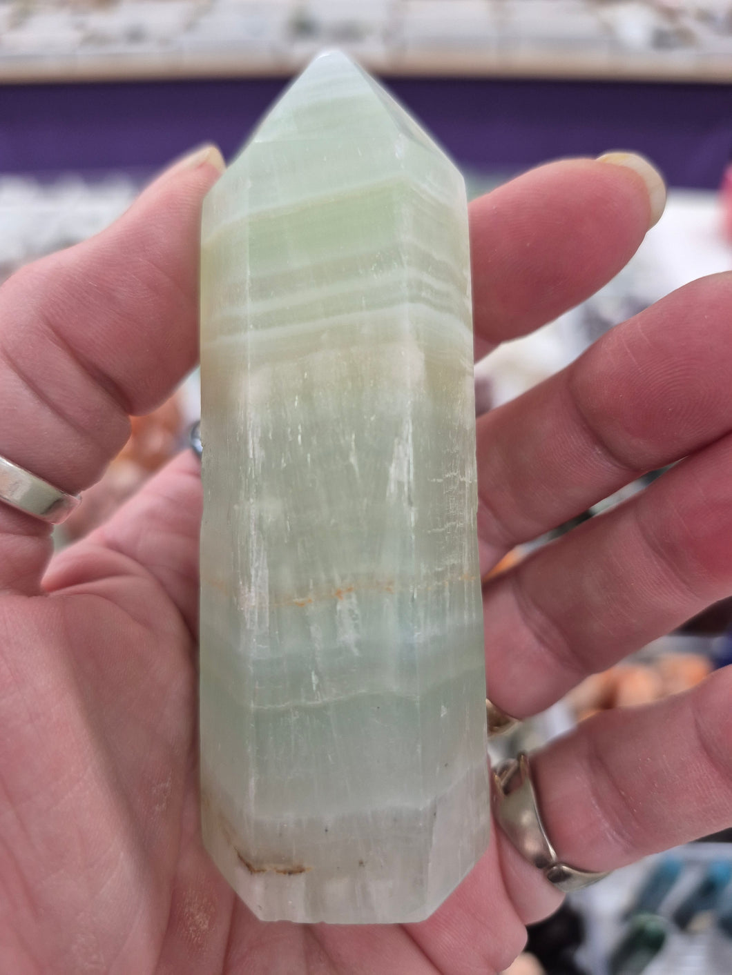 PISTACHIO CALCITE POINT