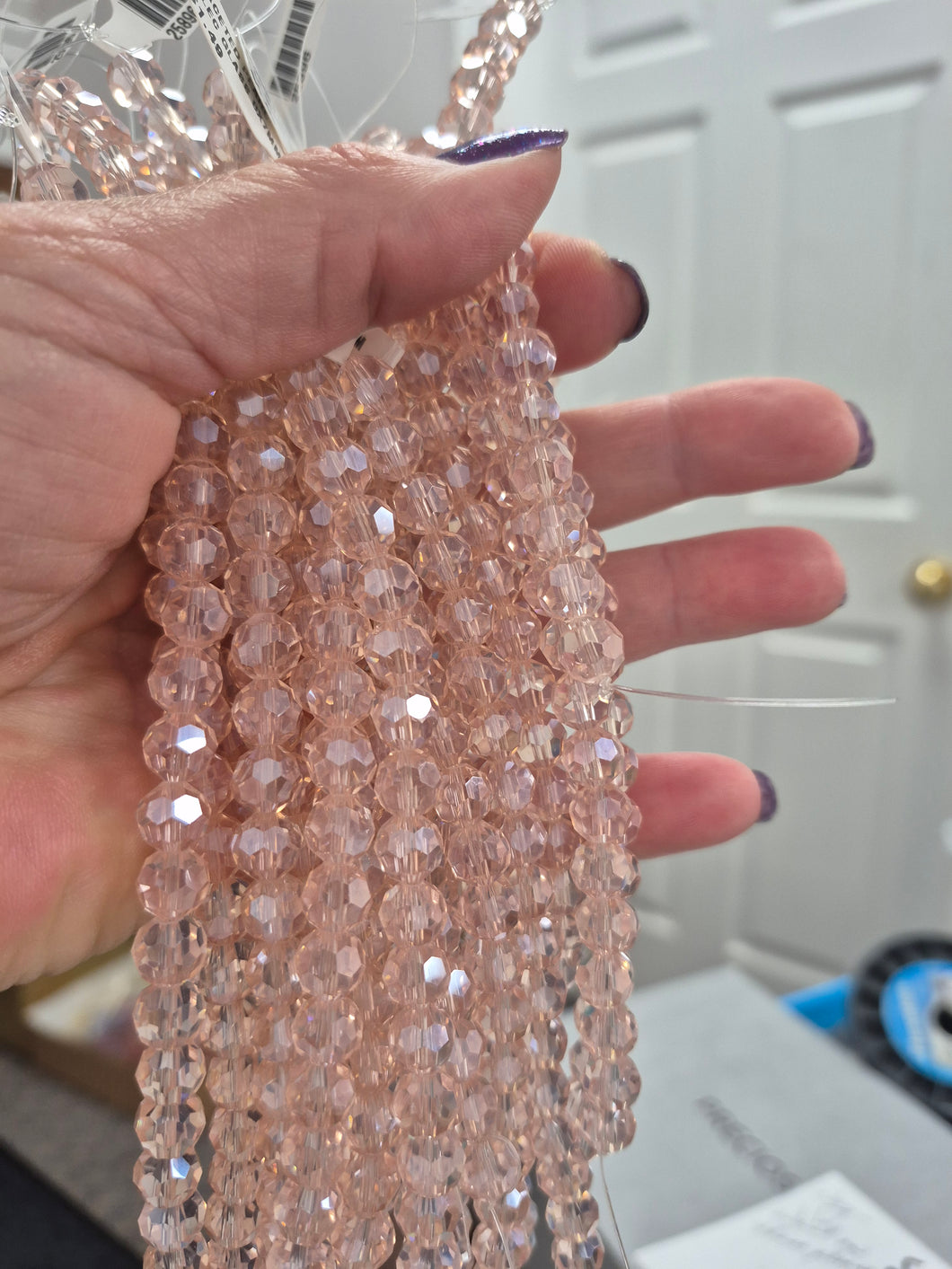 ELECTROPLATED GLASS 8X7MM FACETED