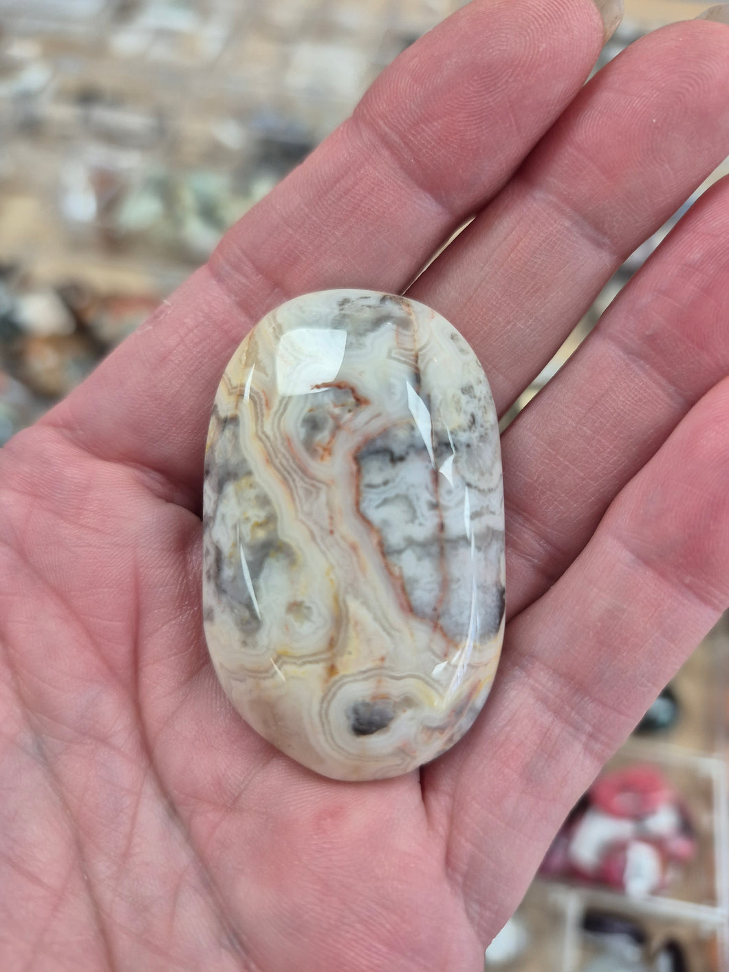 CRAZY LACE AGATE PALM STONE