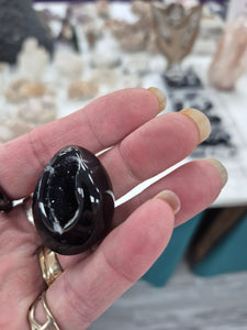BLACK AGATE DRUZY EGG