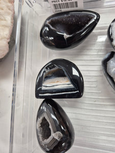 BLACK AGATE DRUZY EGG
