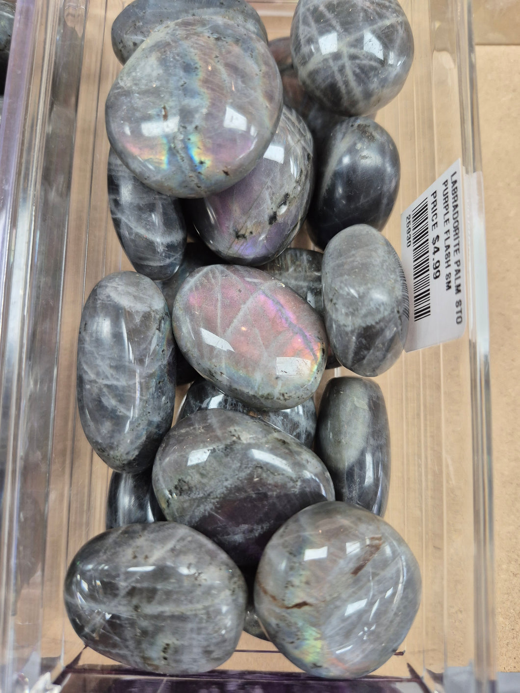 LABRADORITE PALM STONE PURPLE FLASH