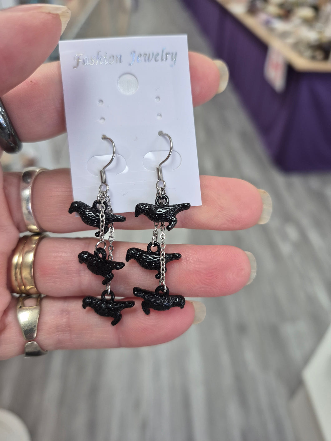 3 CROW EARRINGS