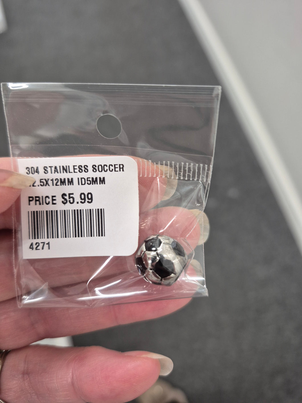 304 STAINLESS SOCCER BEAD