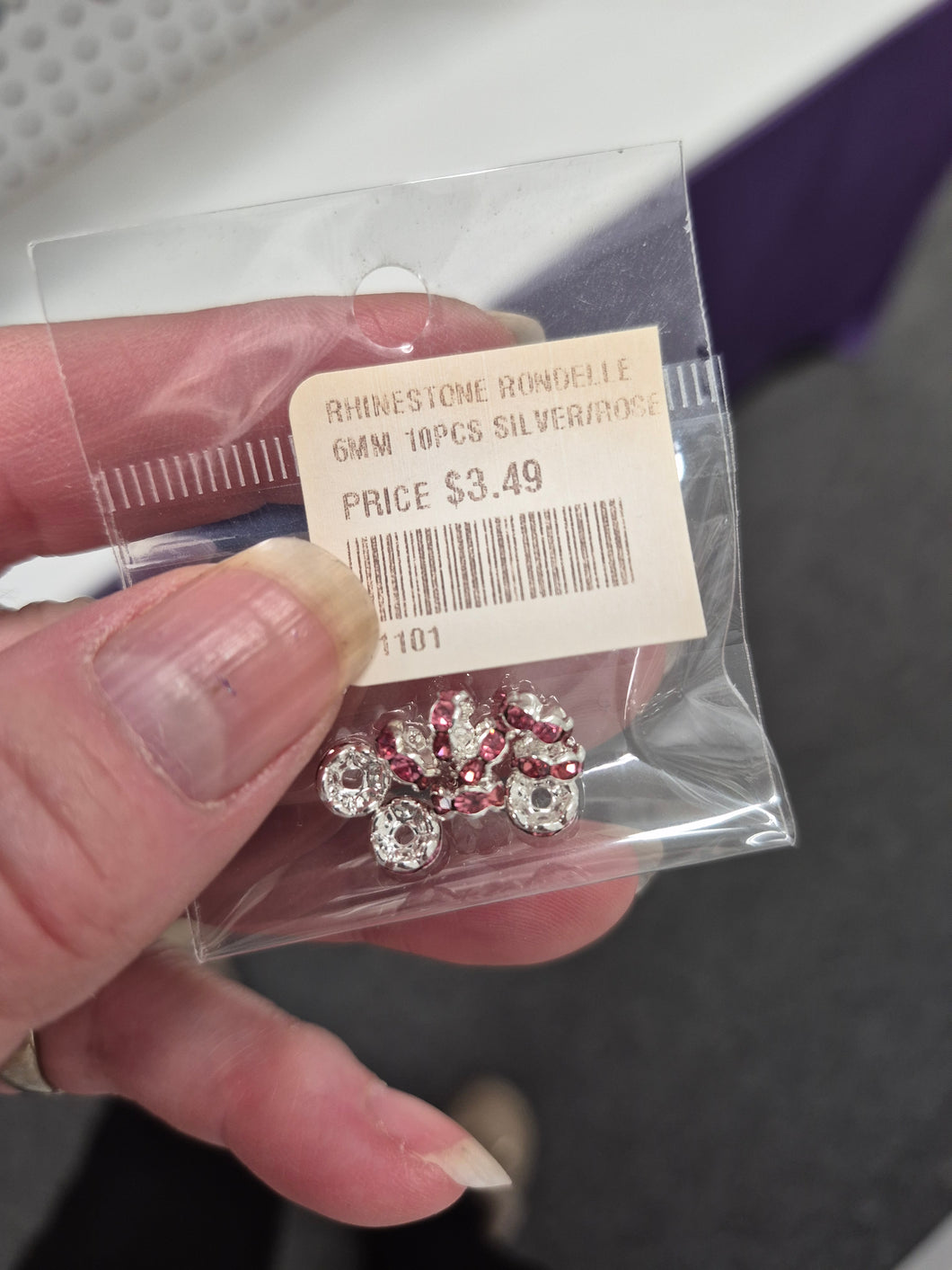 RHINESTONE RONDELLE 6MM