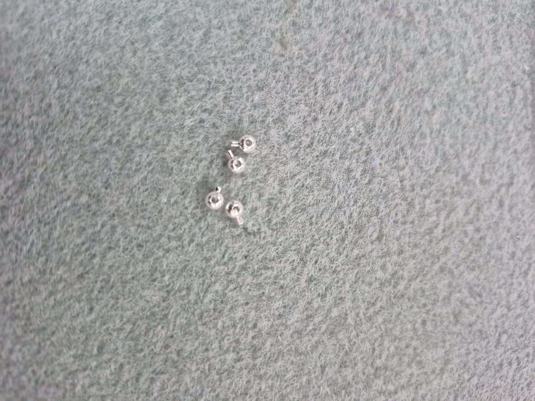 CRIMP BEAD 3X3.5MM 4PCS SILVER PLATED
