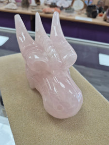 ROSE QUARTZ DRAGON HEAD