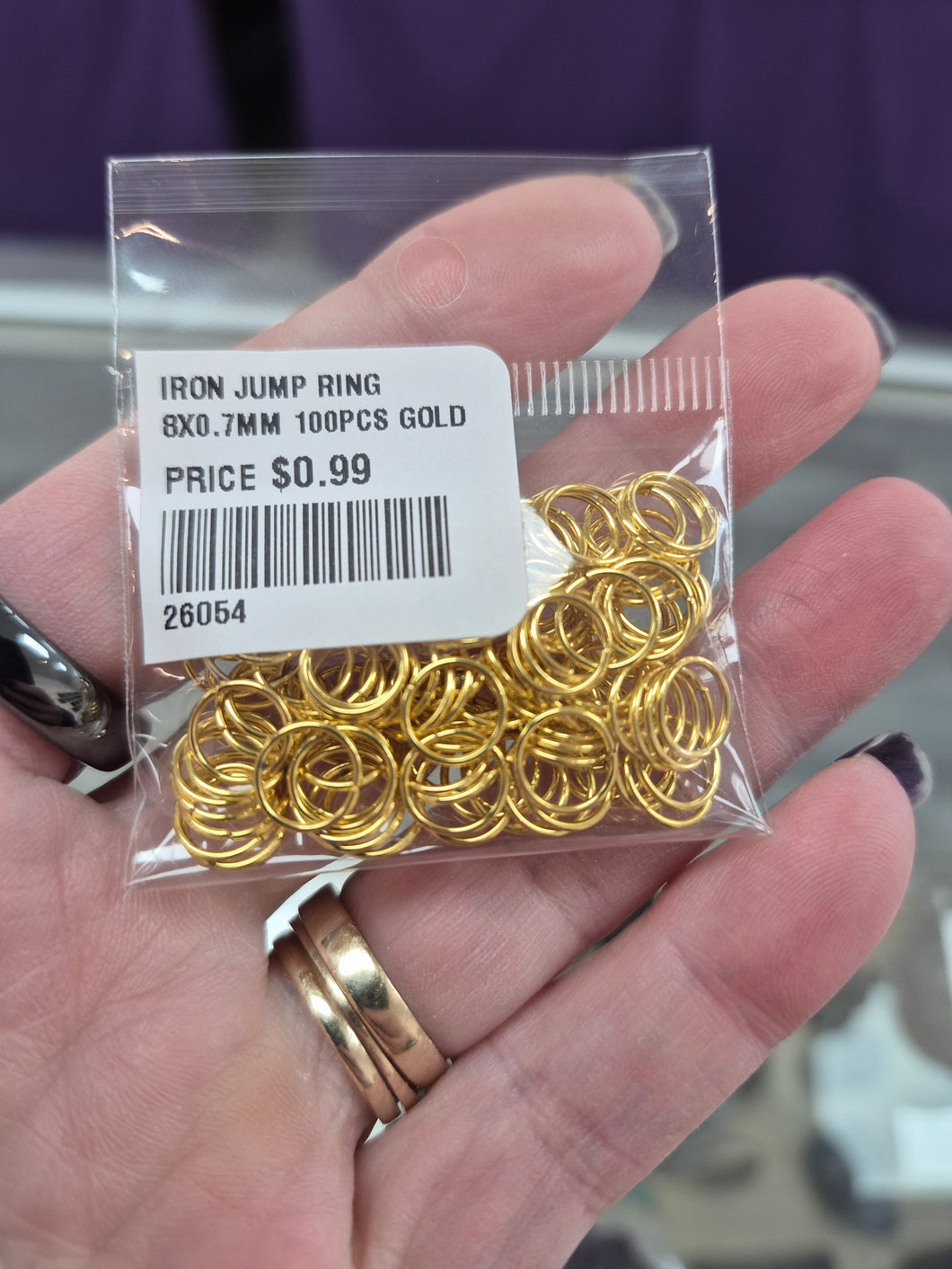 IRON JUMP RINGS 8X0.7MM