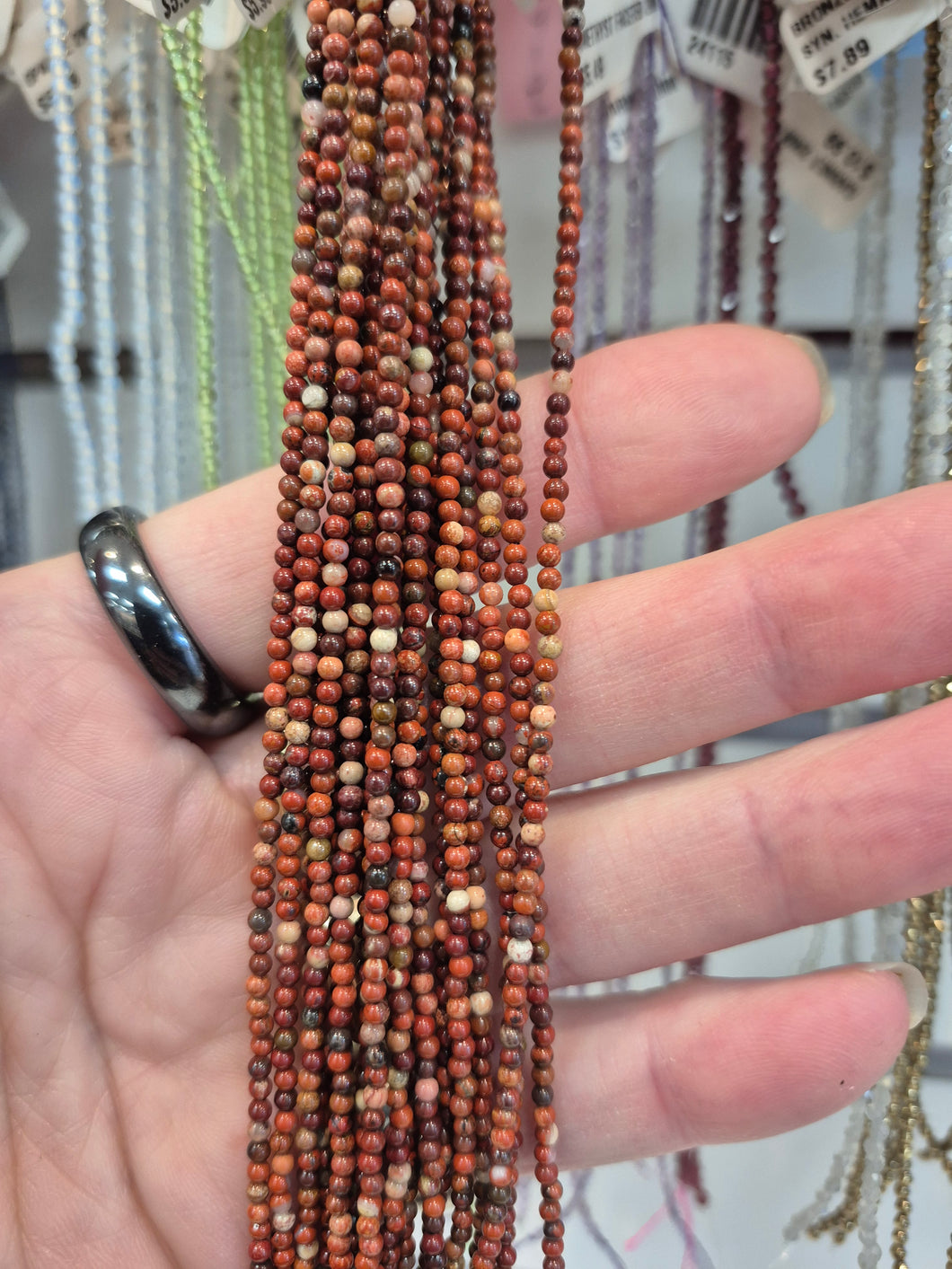 RED RAINBOW JASPER 2MM