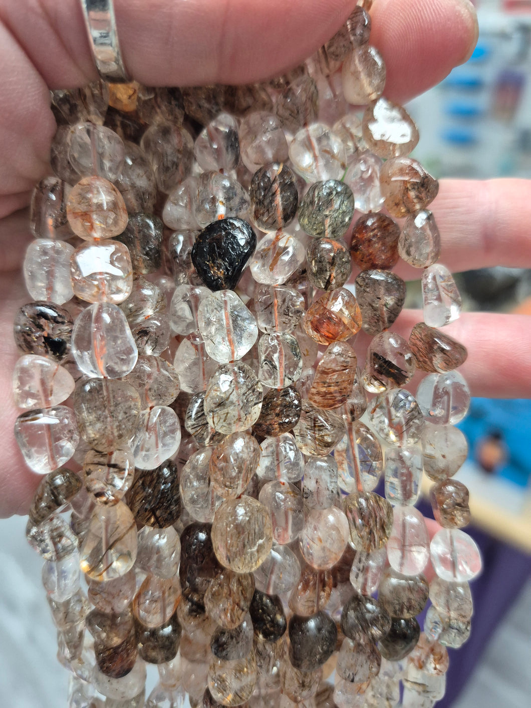 RUTILATED QUARTZ NUGGETS 6-10.5X6-7.5X4-5MM