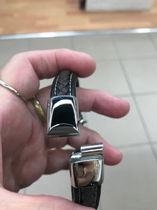 LEATHER BRACELET STAINLESS