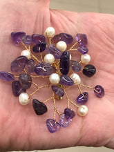 Load image into Gallery viewer, AMETHYST/PEARL BROOCH
