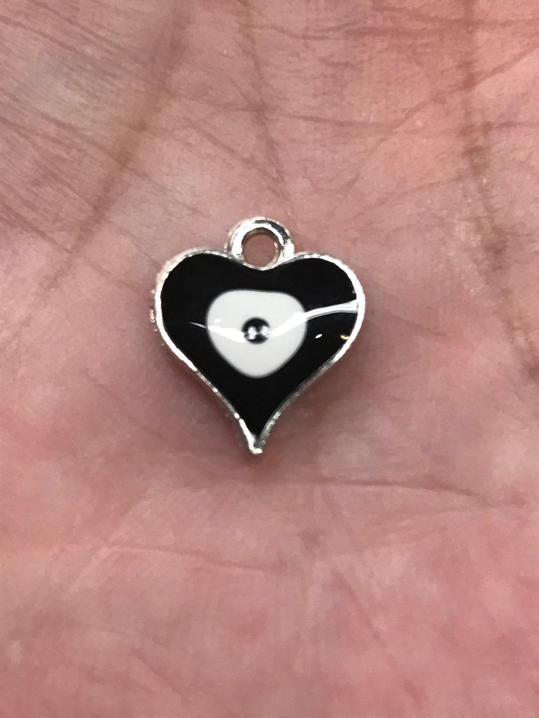 ENAMEL CHARM EVIL EYE HEART