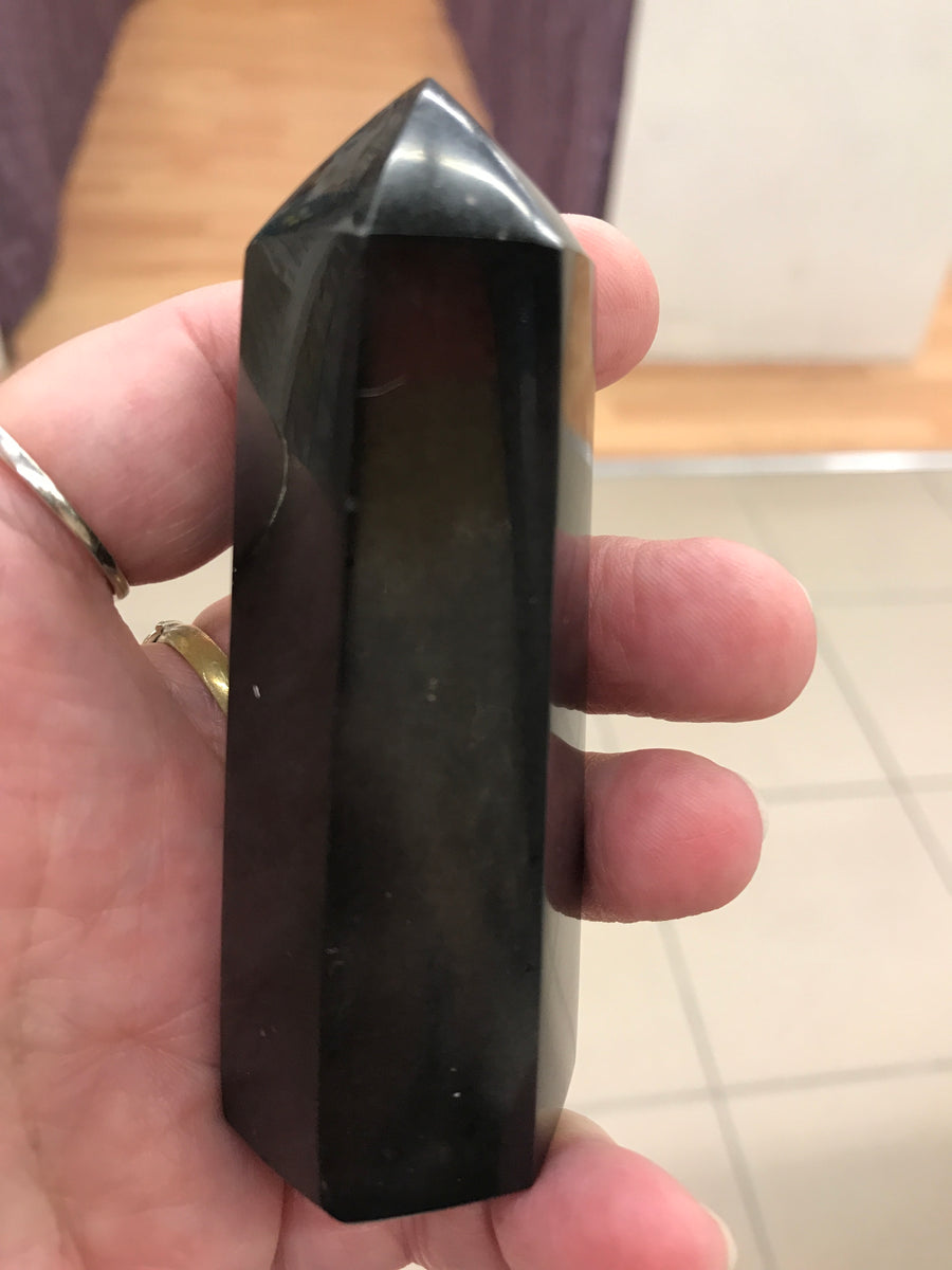 BLACK BASALT POINT – Oasis Beads & Crystals