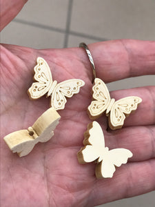 WOOD BEADS BUTTERFLY 18X24X6MM