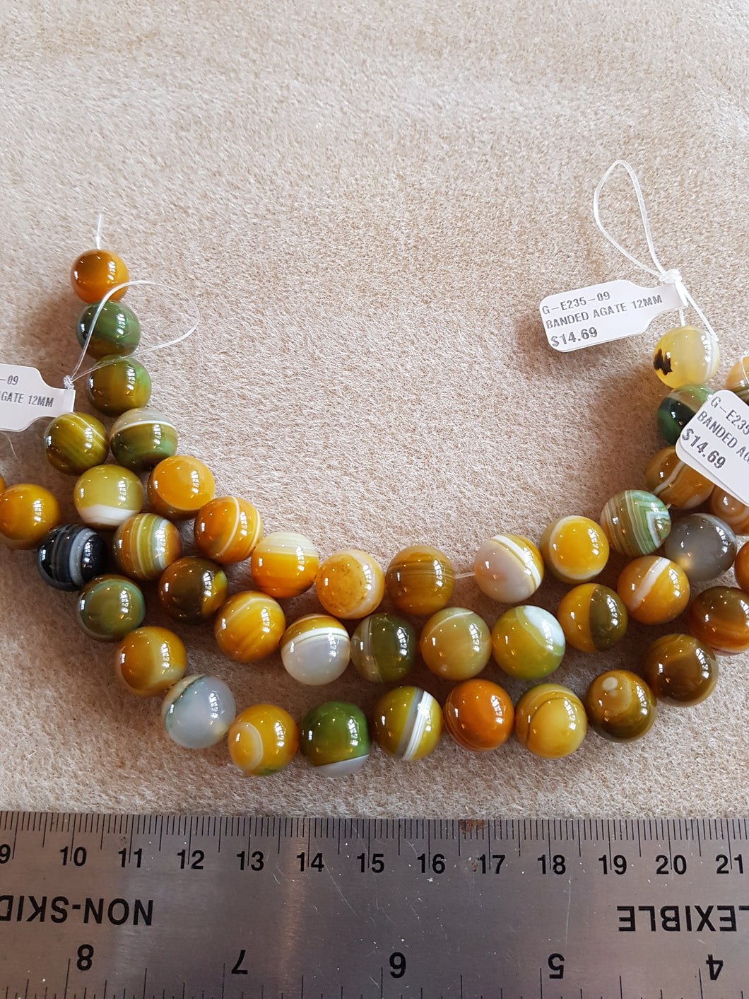 Agate Banded Yellow/Green 12MM