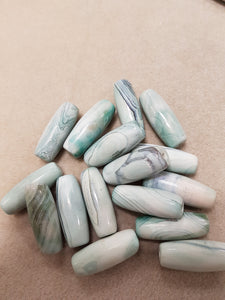 Agate dZi Rice Bead