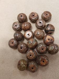Agate dZi Rondelle Bead