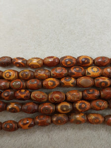 Agate dZi Barrel Bead