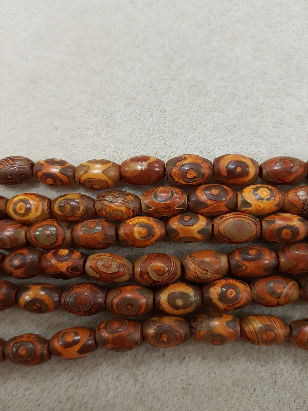 Agate dZi Barrel Bead