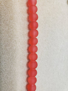 Frosted Glass Round Beads