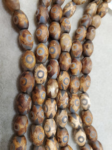 Agate dZi Barrel Bead