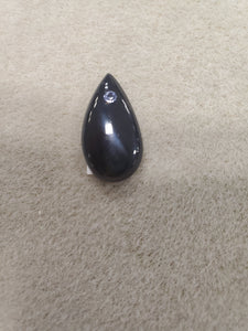 Obsidian with Tanzanite inset