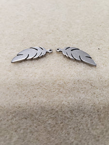 304 Stainless Steel Feather Charm