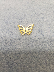 304 Stainless Steel Golden Butterfly Charm